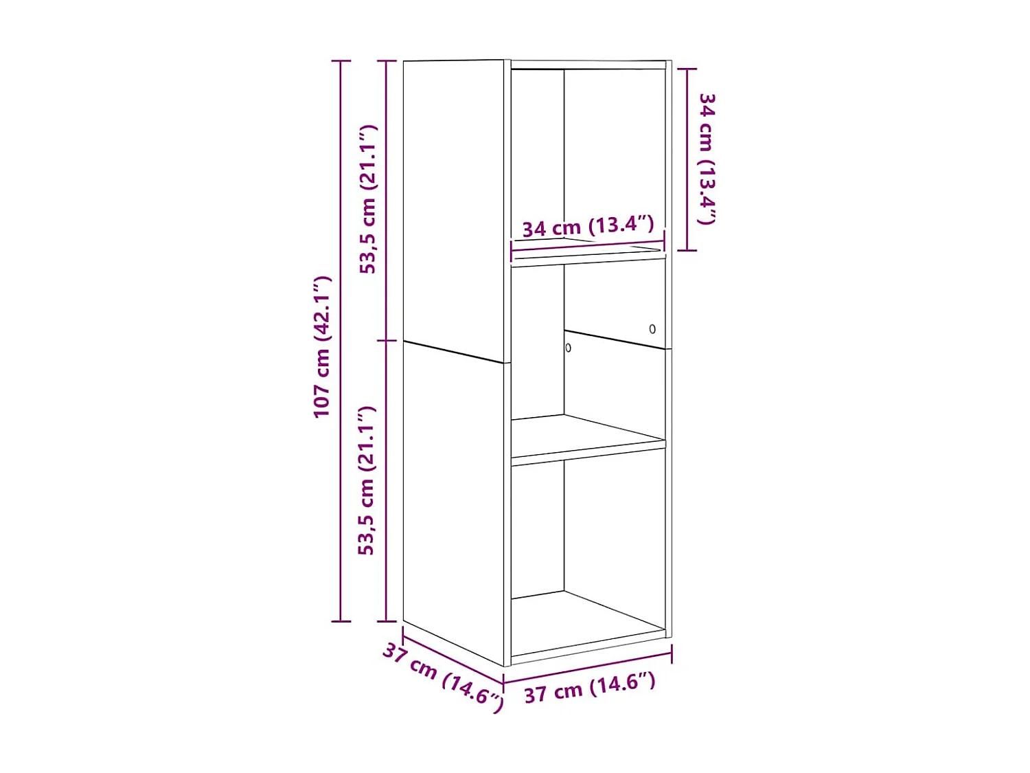 Set di mobili TV da 3 pezzi, rovere lavorato a mano, 37 x 37 x 142,5 cm