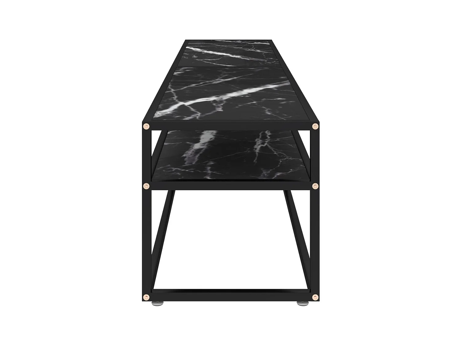 Meuble TV marbre noir 180x40x40,5 cm verre trempé