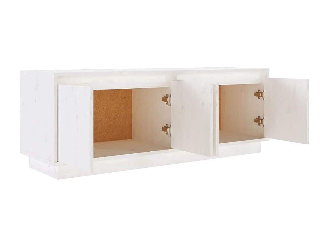 Mueble TV blanco 110x34x40 cm Madera maciza de pino