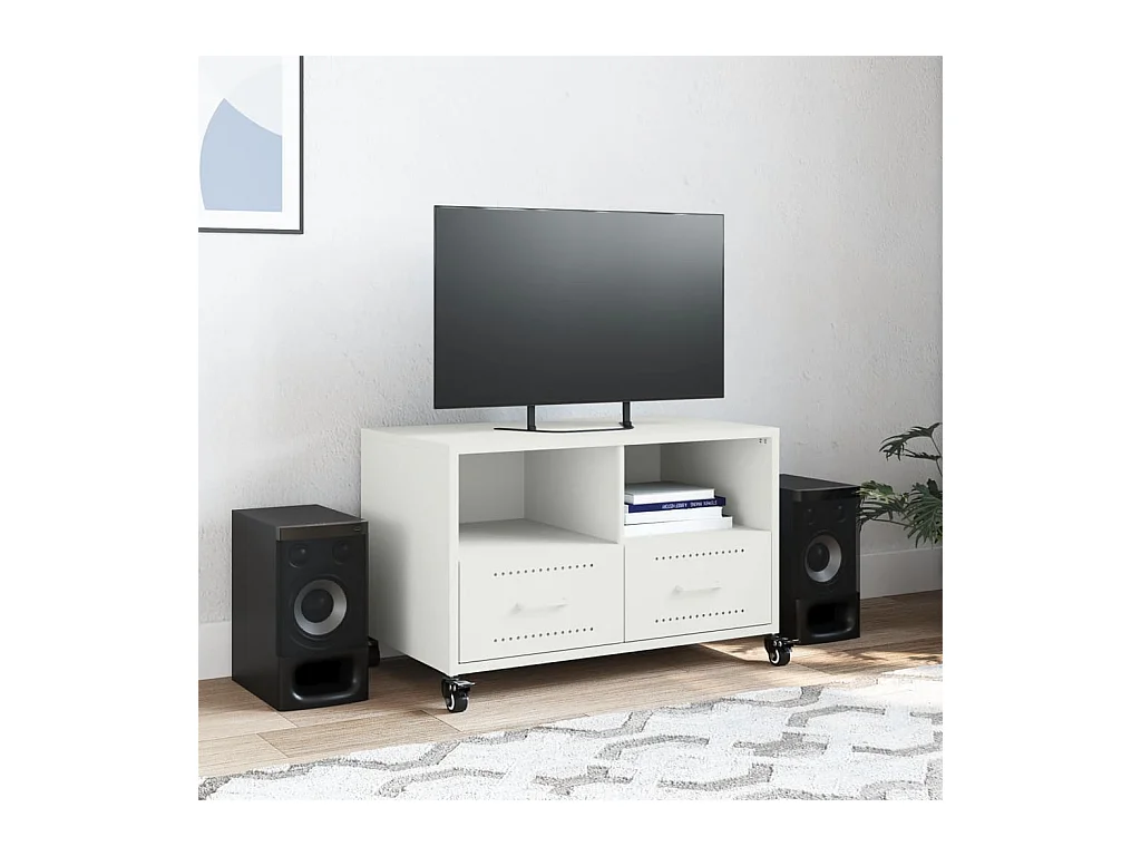 Witte tv-kast 68x39x43,5 cm staal