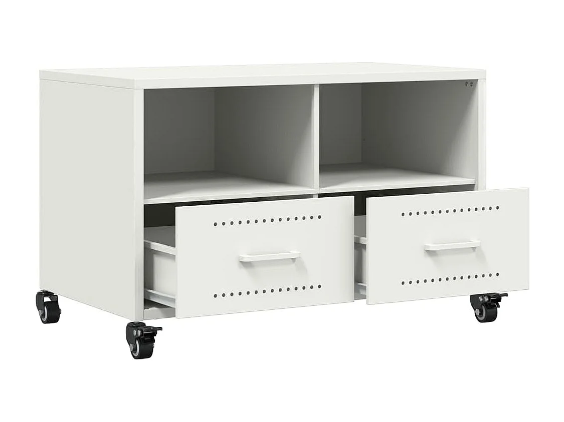 Mueble de TV blanco 68x39x43,5 cm acero