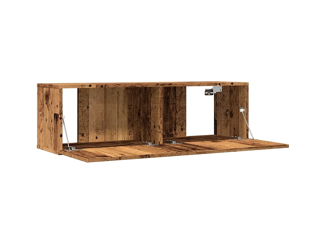 2-delige wandmeubels voor tv, oud hout, 100x30x30 cm