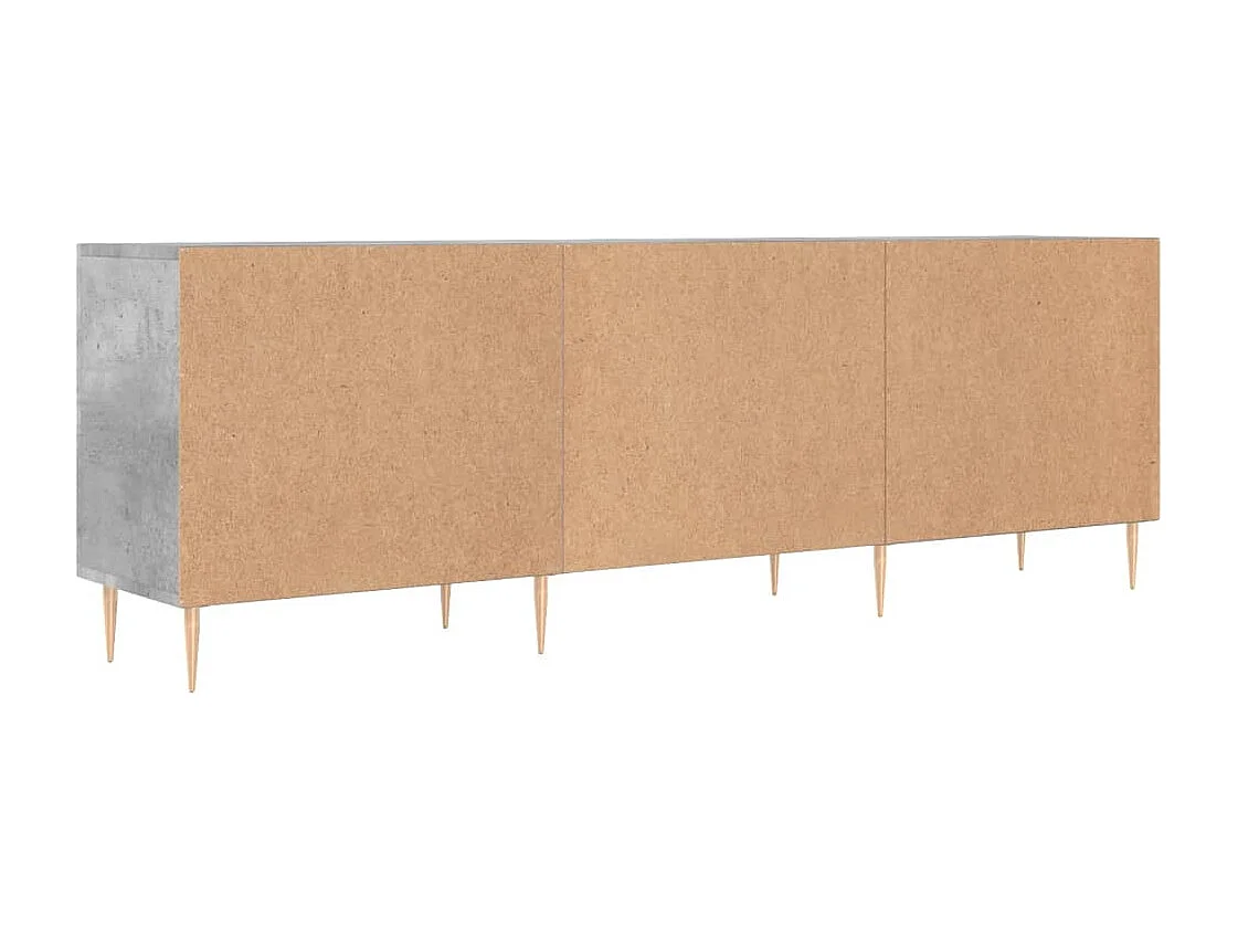Meuble TV gris béton 150x30x50 cm bois d'ingénierie