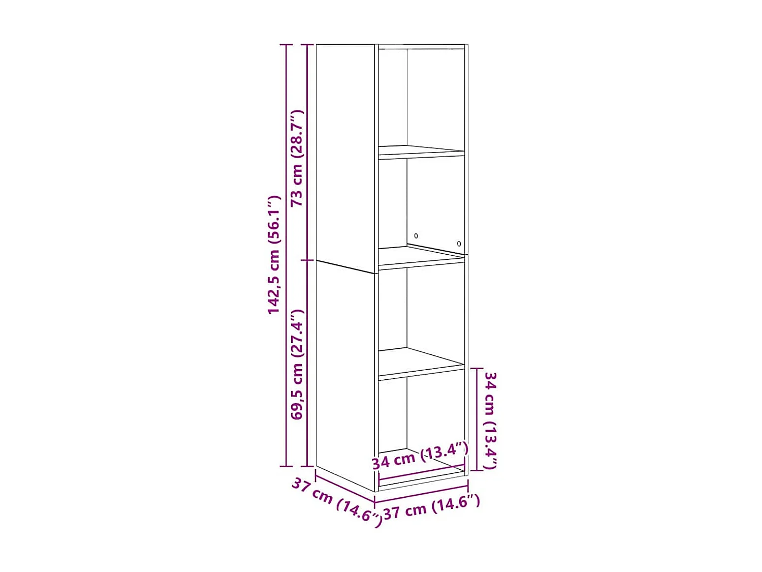 Set porta TV 2 pezzi, legno anticato, 37 x 37 x 142,5 cm