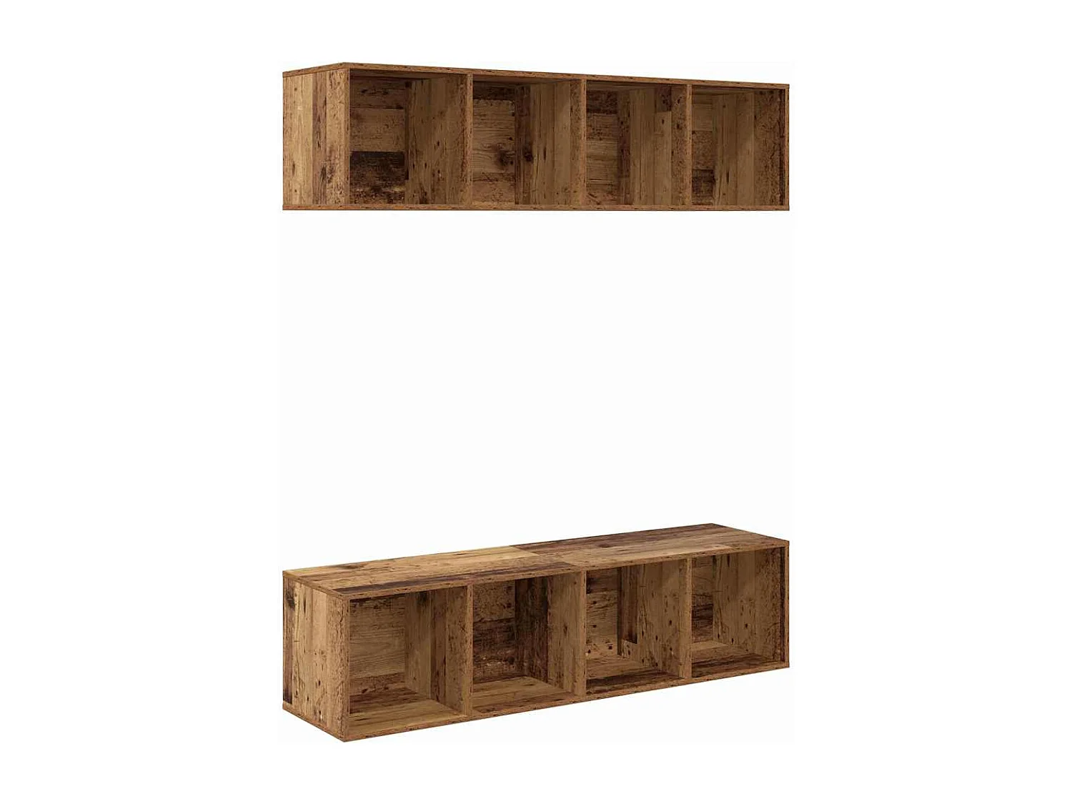 Ensemble meuble TV 2 pcs Bois ancien 37 x 37 x 142.5 cm
