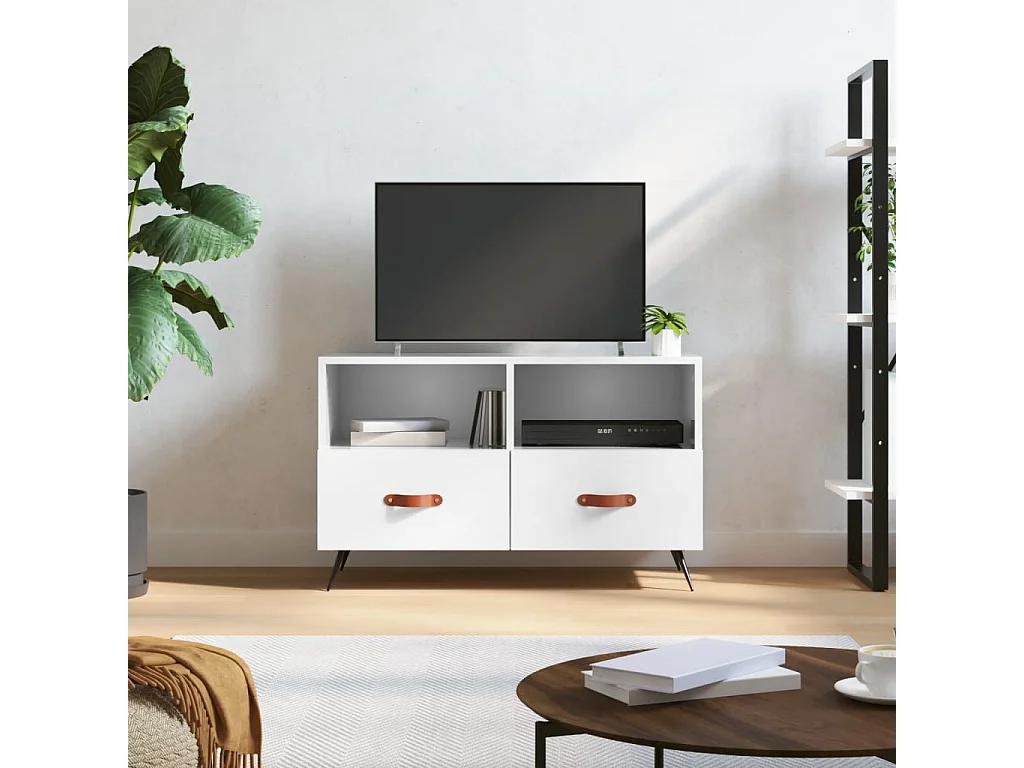 TV-meubel Glanzend wit 80x36x50 cm Technisch hout