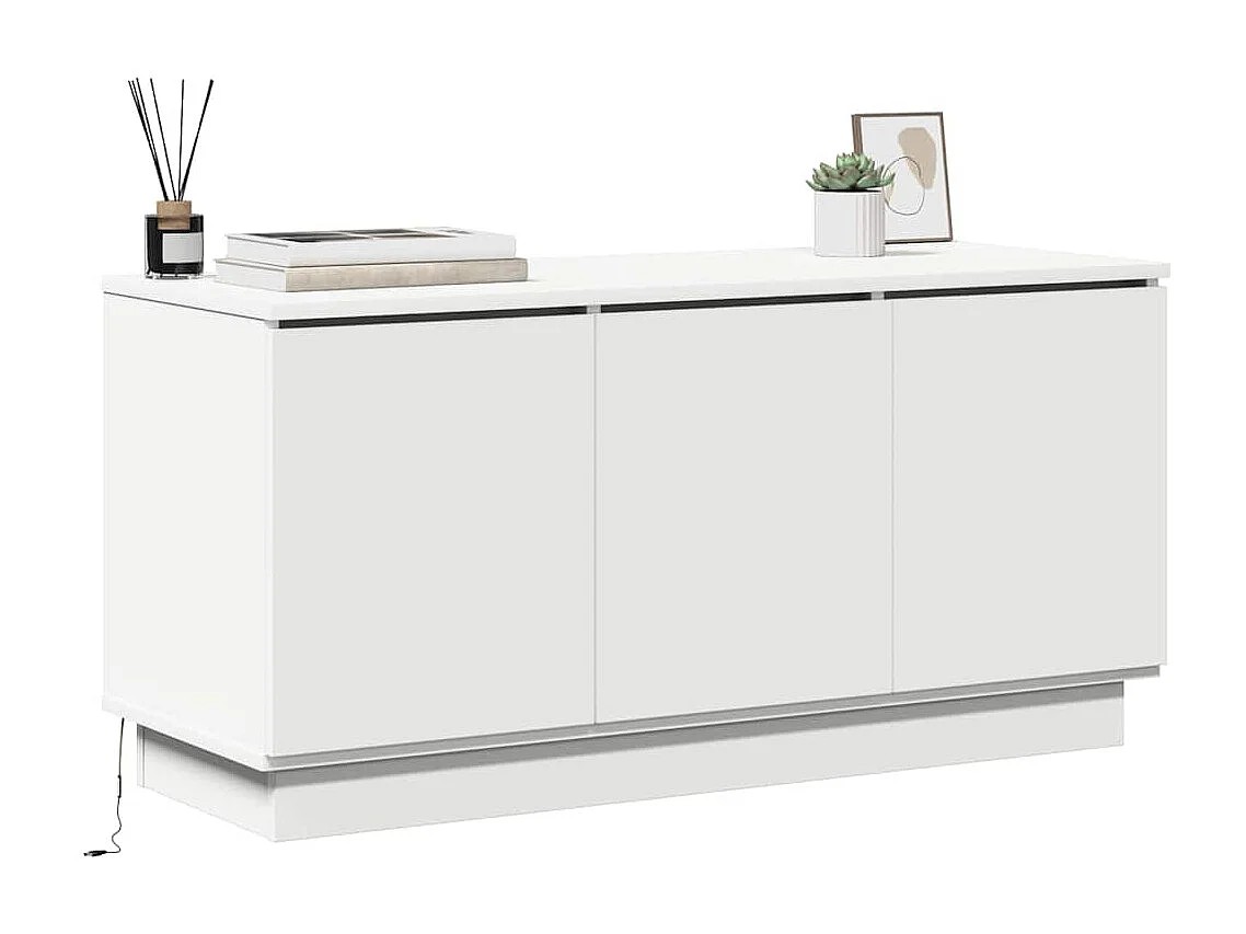 Mobile TV con LED Bianco 100 x 38 x 49 cm Legno ingegnerizzato