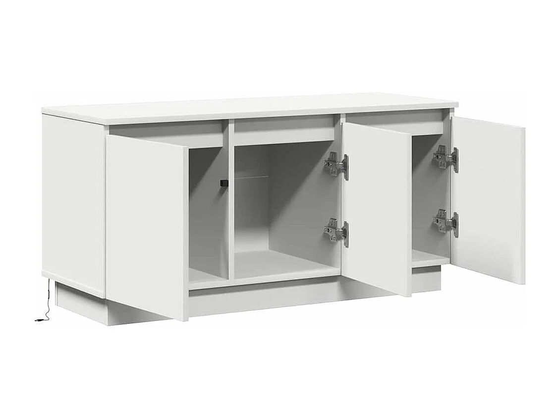 Mobile TV con LED Bianco 100 x 38 x 49 cm Legno ingegnerizzato