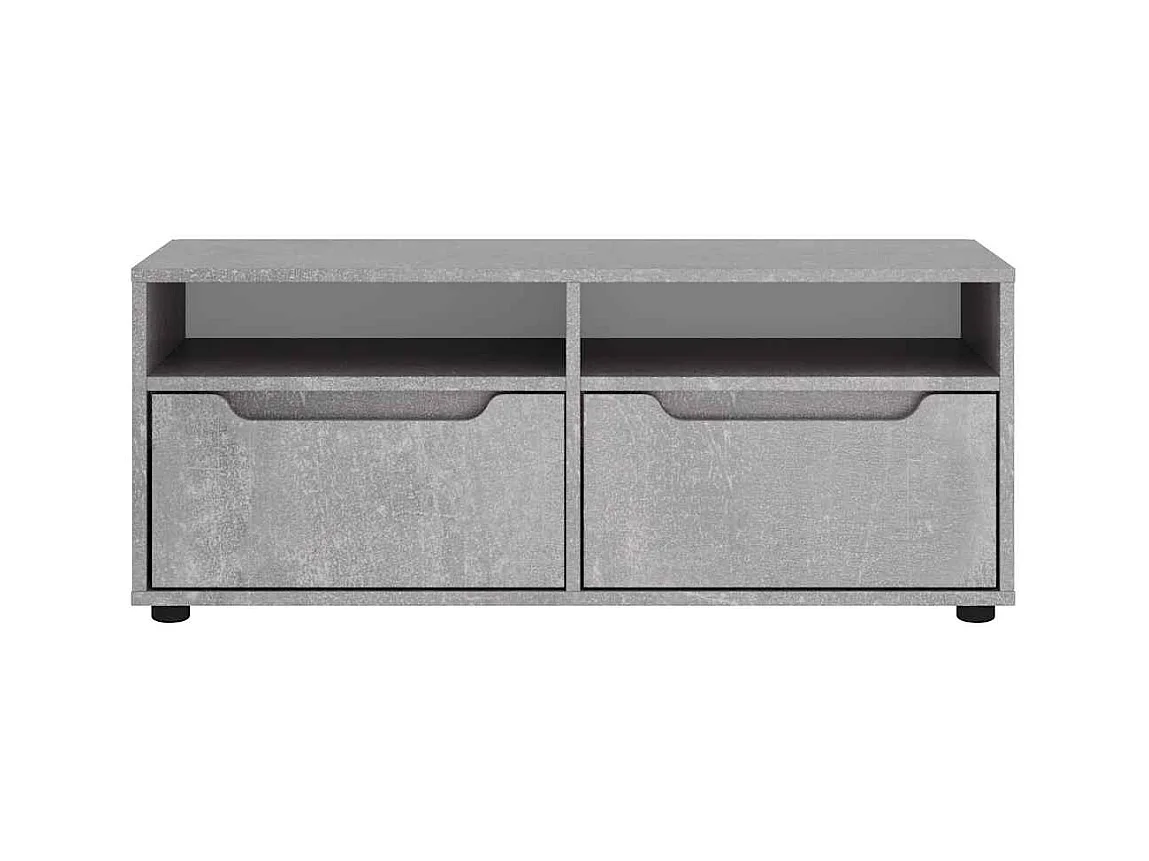 Meuble TV VISNES gris béton 100x40x38 cm bois d'ingénierie