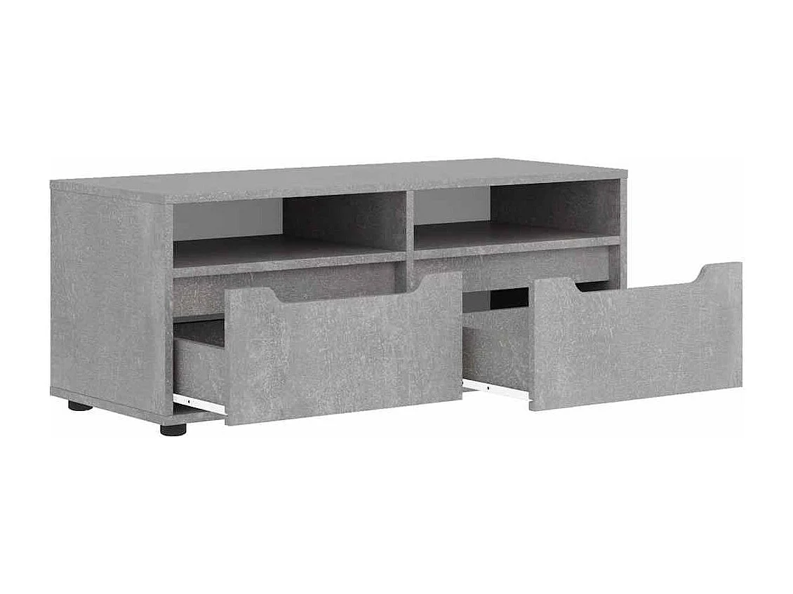 Meuble TV VISNES gris béton 100x40x38 cm bois d'ingénierie