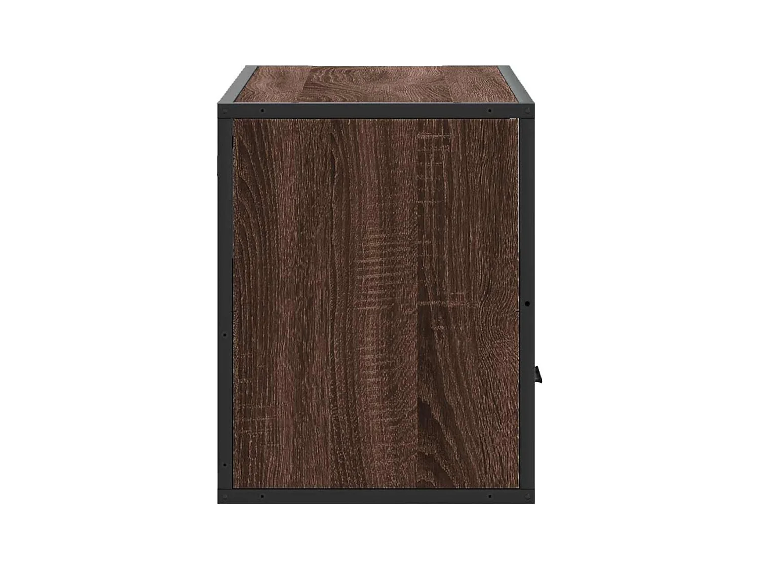 Bruine eikenhouten tv-kast 80x31x39,5 cm bewerkt hout en metaal