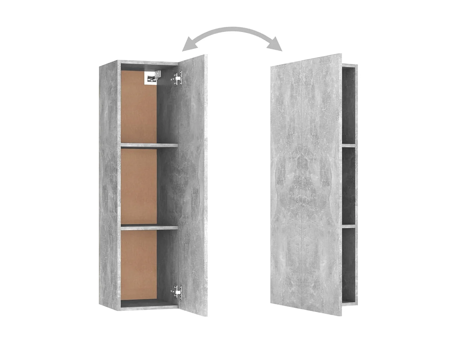 Ensemble de meubles TV 3 pcs Gris béton Bois d'ingénierie