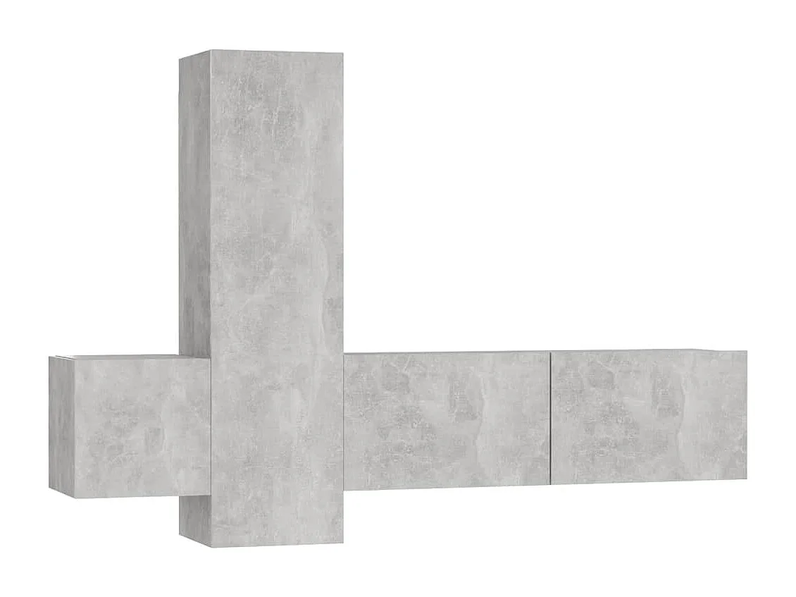 Ensemble de meubles TV 3 pcs Gris béton Bois d'ingénierie