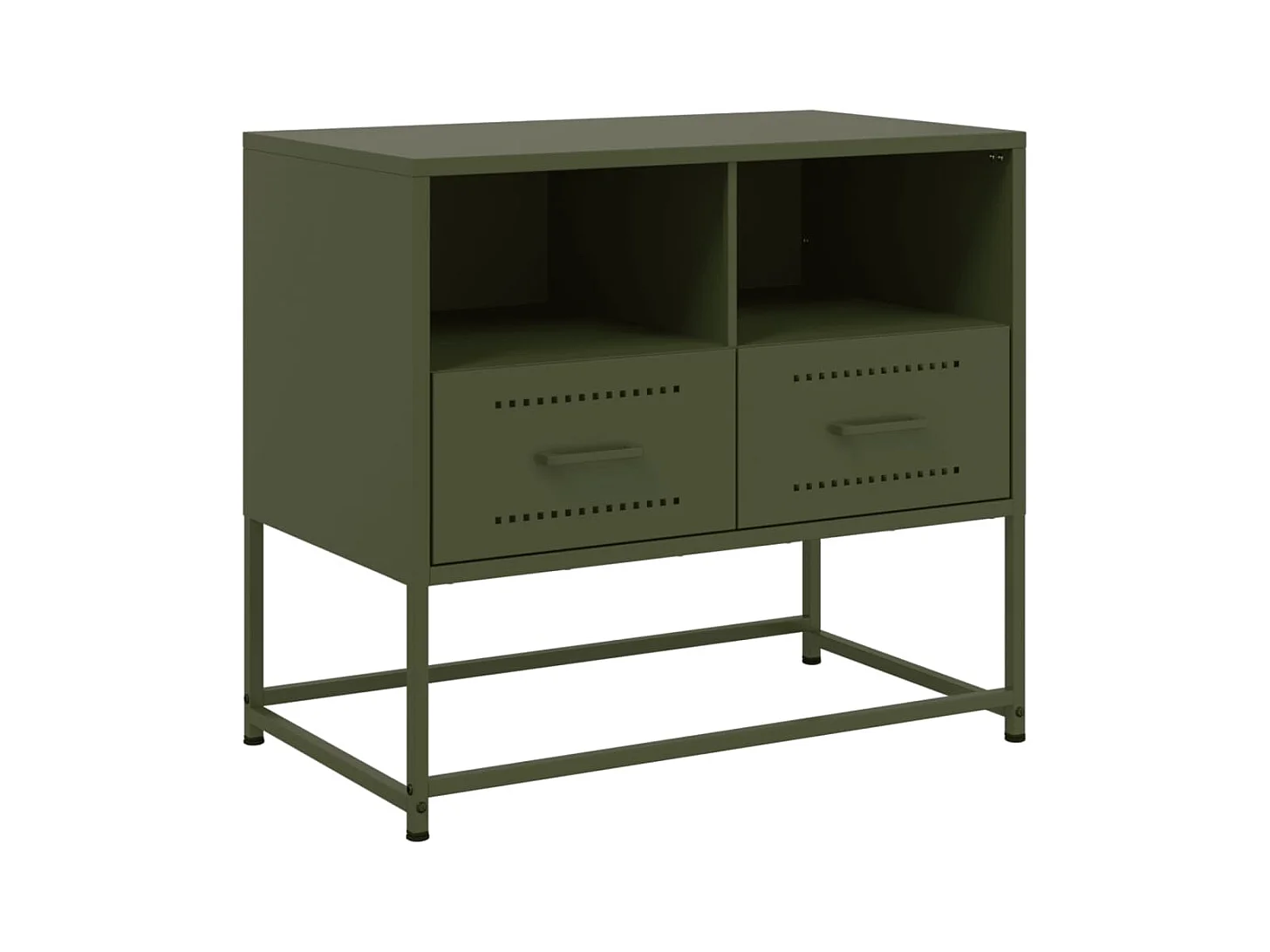Meuble TV vert olive 68x39x60,5 cm acier