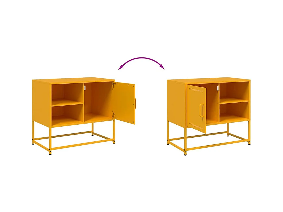 Mosterdgele tv-kast 68x39x60,5 cm staal