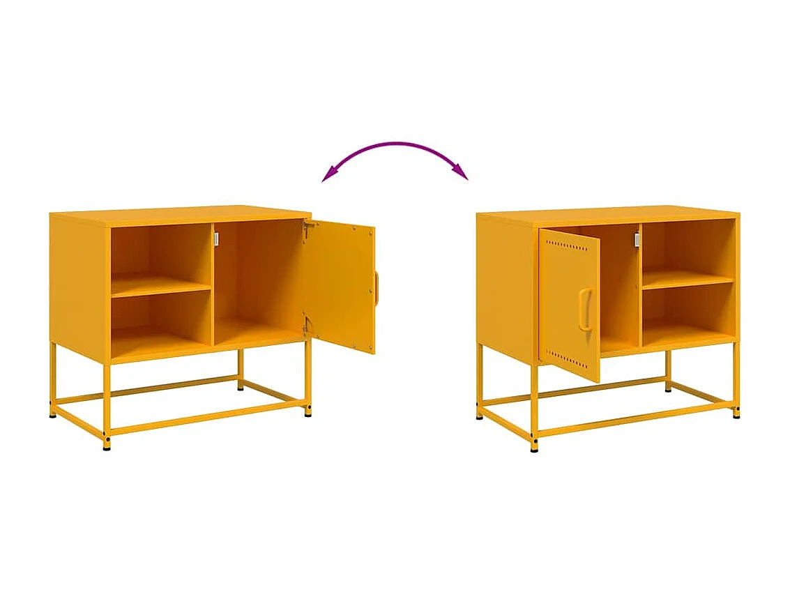 Mosterdgele tv-kast 68x39x60,5 cm staal