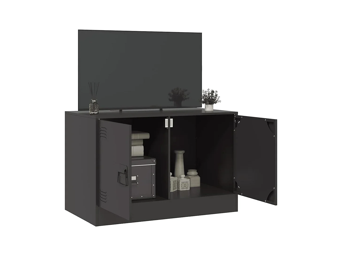 Zwarte tv-kast 67x39x44 cm staal