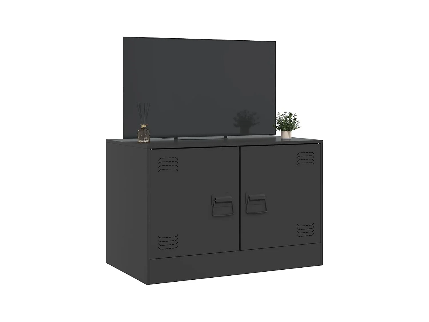 Zwarte tv-kast 67x39x44 cm staal