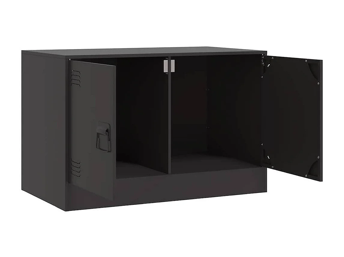Meuble TV noir 67x39x44 cm acier