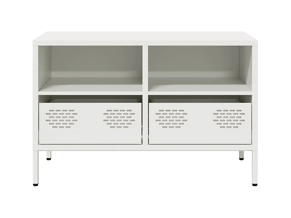 Meuble TV blanc 68x39x43,5 cm acier laminé à froid