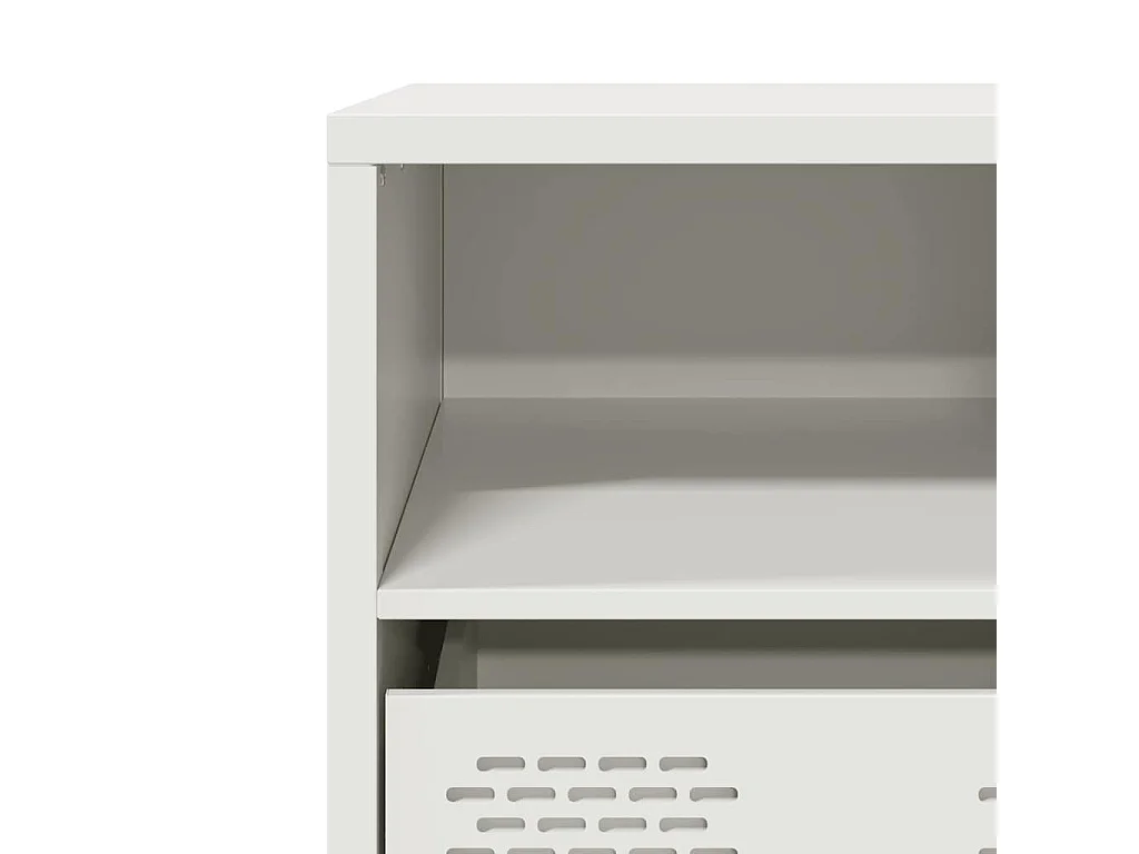 Meuble TV blanc 68x39x43,5 cm acier laminé à froid