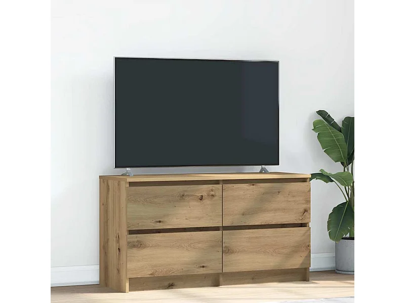 Mobile porta TV artigianale in rovere 100x35x54 cm in legno ingegnerizzato
