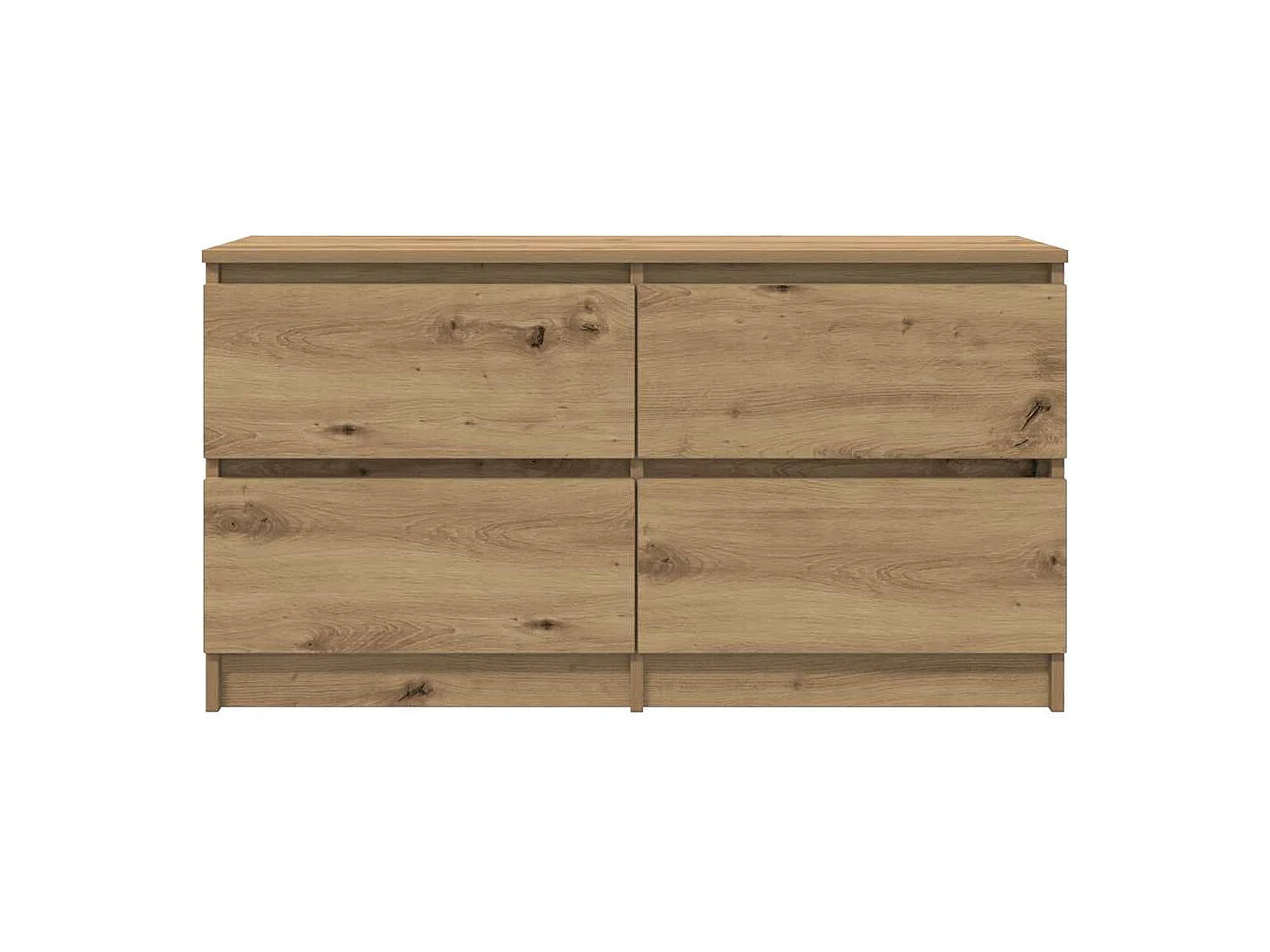 Meuble TV chêne artisanal 100x35x54 cm bois d'ingénierie