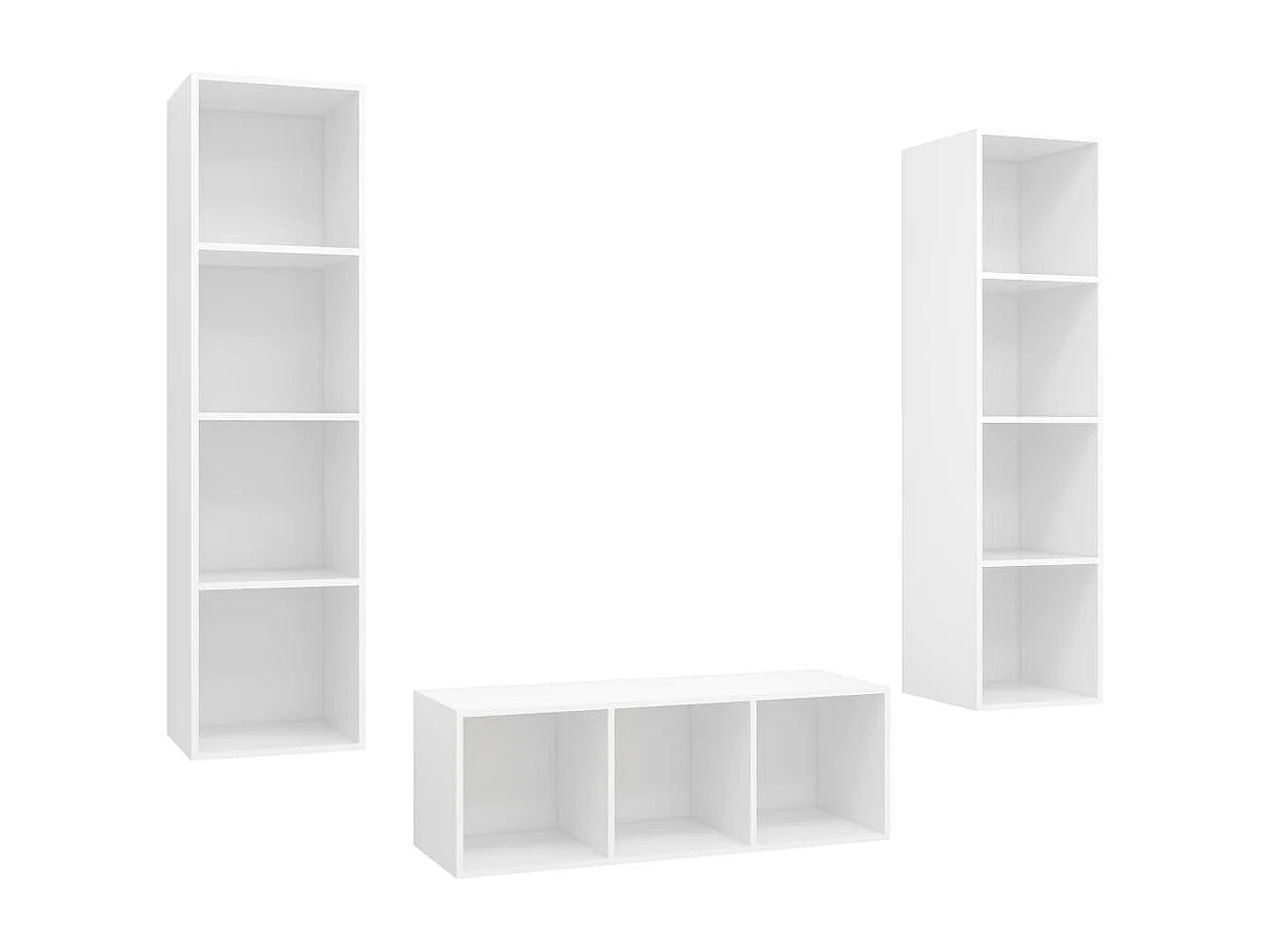 Ensemble de meuble TV 3 pcs Blanc Bois d'ingénierie