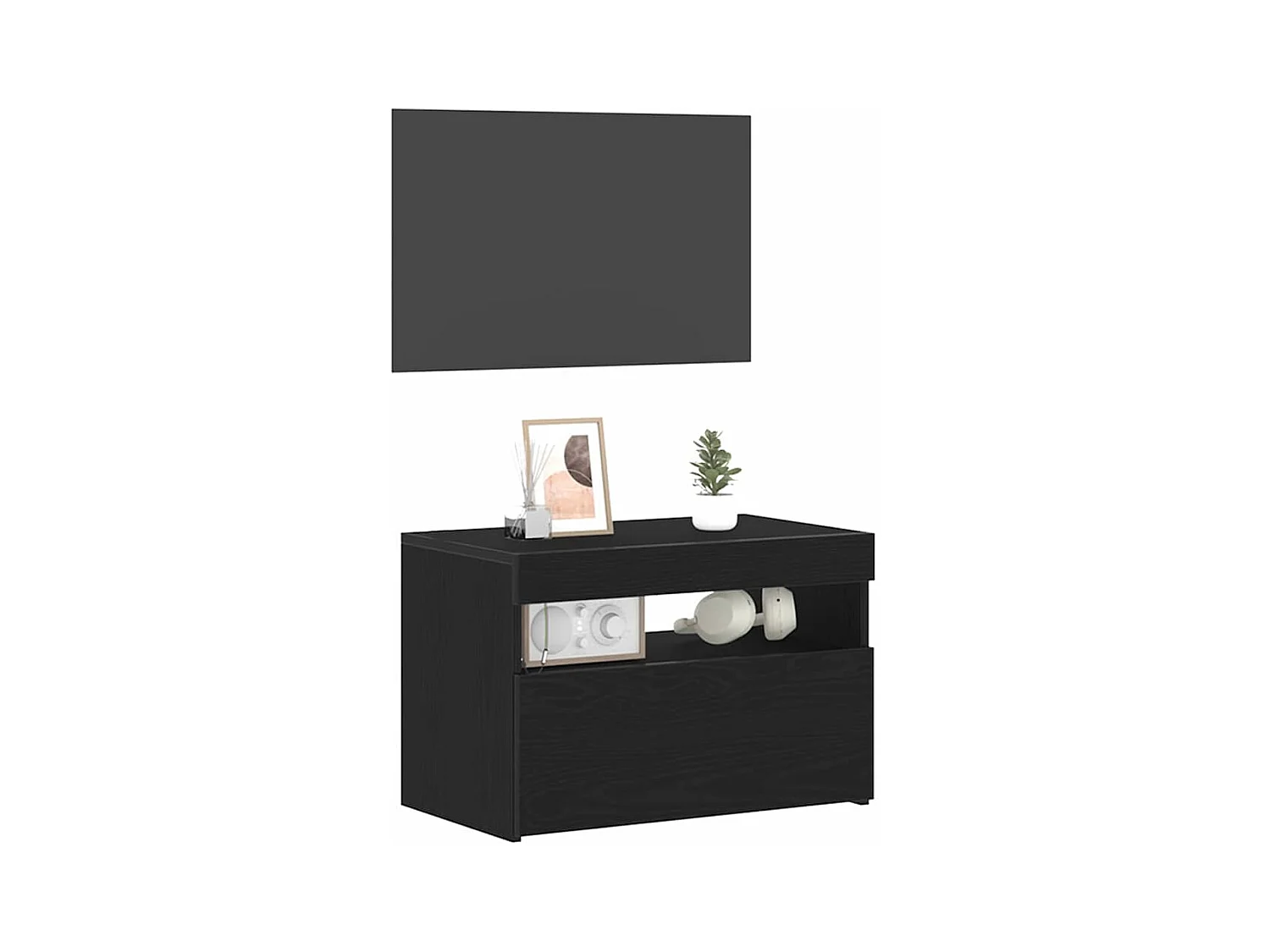 Meuble TV 2 pcs Noir 60 x 35 x 40 cm Bois d'ingénierie