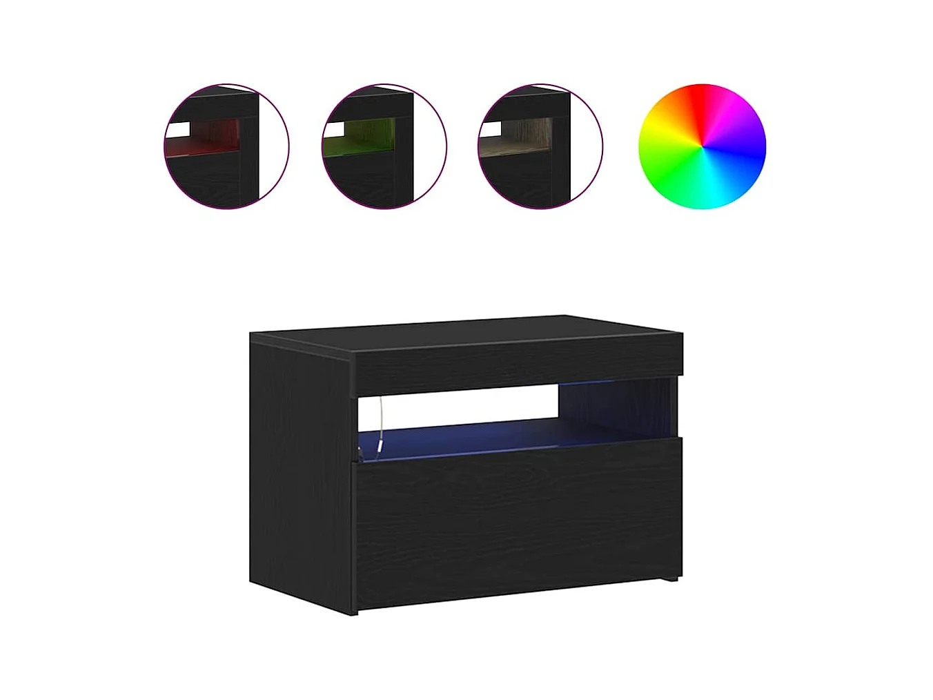 Meuble TV 2 pcs Noir 60 x 35 x 40 cm Bois d'ingénierie