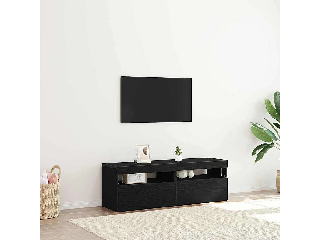 Meuble TV 2 pcs Noir 60 x 35 x 40 cm Bois d'ingénierie