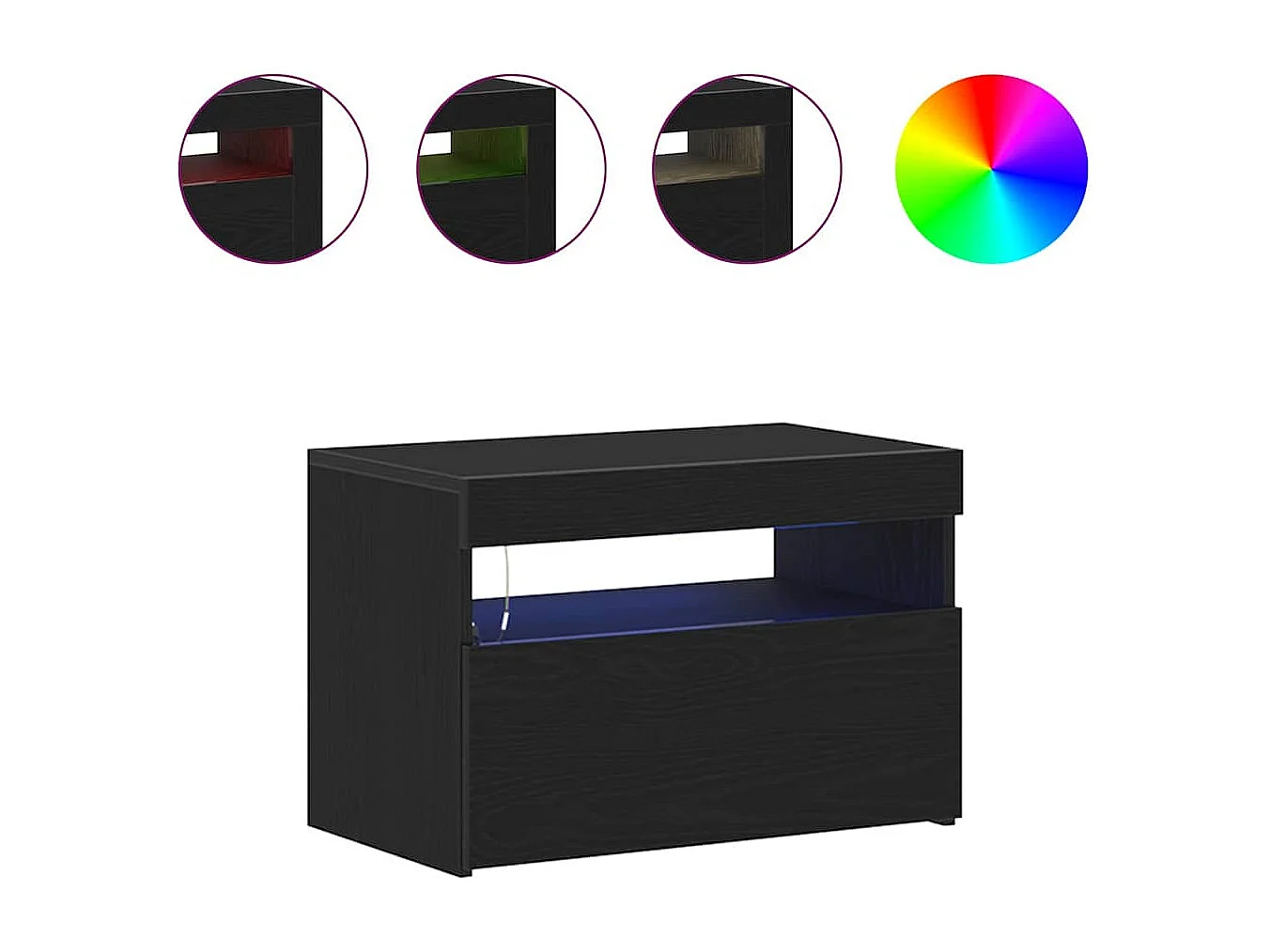 Meuble TV 2 pcs Noir 60 x 35 x 40 cm Bois d'ingénierie