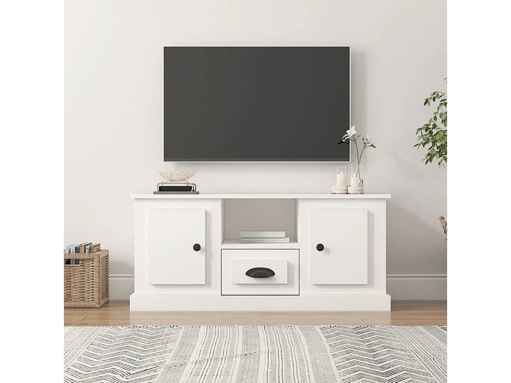 Mobile TV bianco 100x35,5x45 cm in legno ingegnerizzato