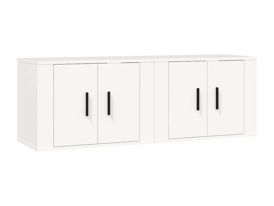 Mueble de TV de pared de 2 piezas, blanco, 57x34,5x40 cm