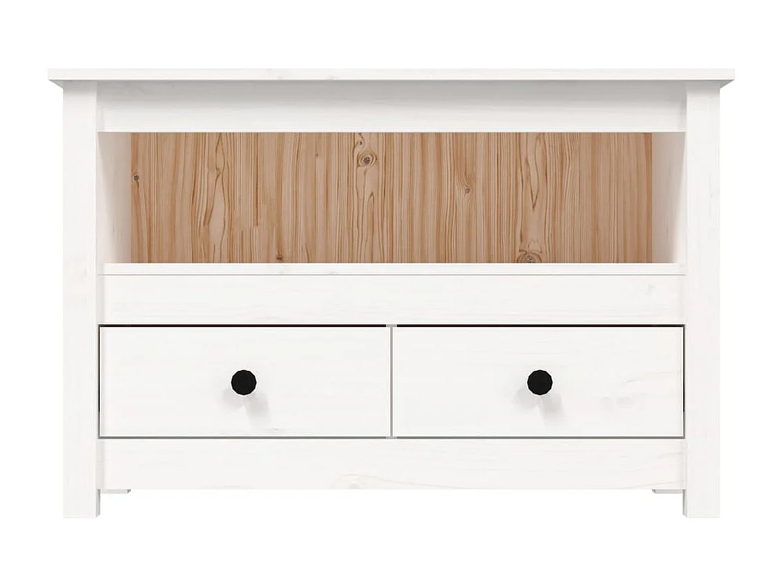 Witte tv-kast 79x35x52 cm Massief grenenhout