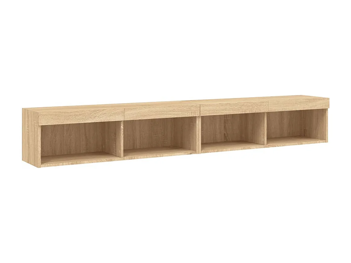 Meubles TV avec lumières LED 2 pcs chêne sonoma 100x30x30 cm