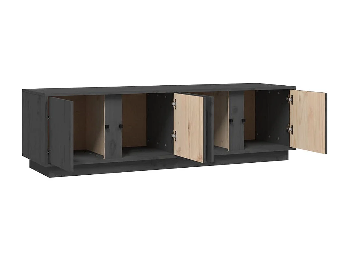 Meuble TV Gris 140x40x40 cm Bois de pin massif