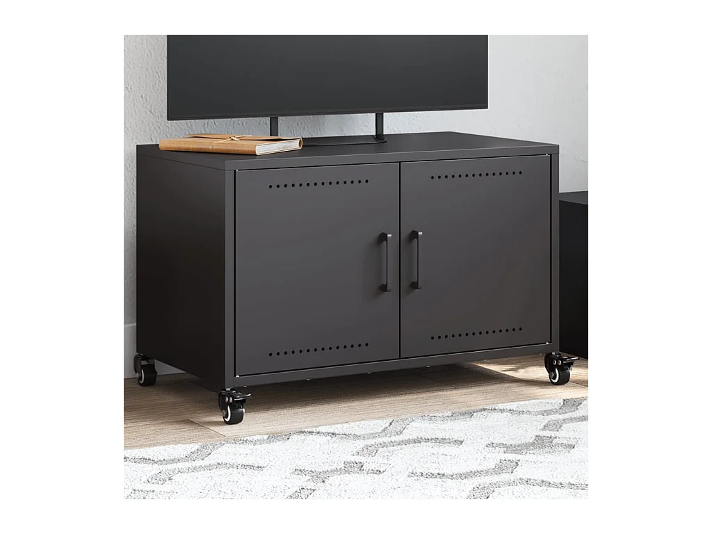 Meuble TV noir 68x39x43,5 cm acier