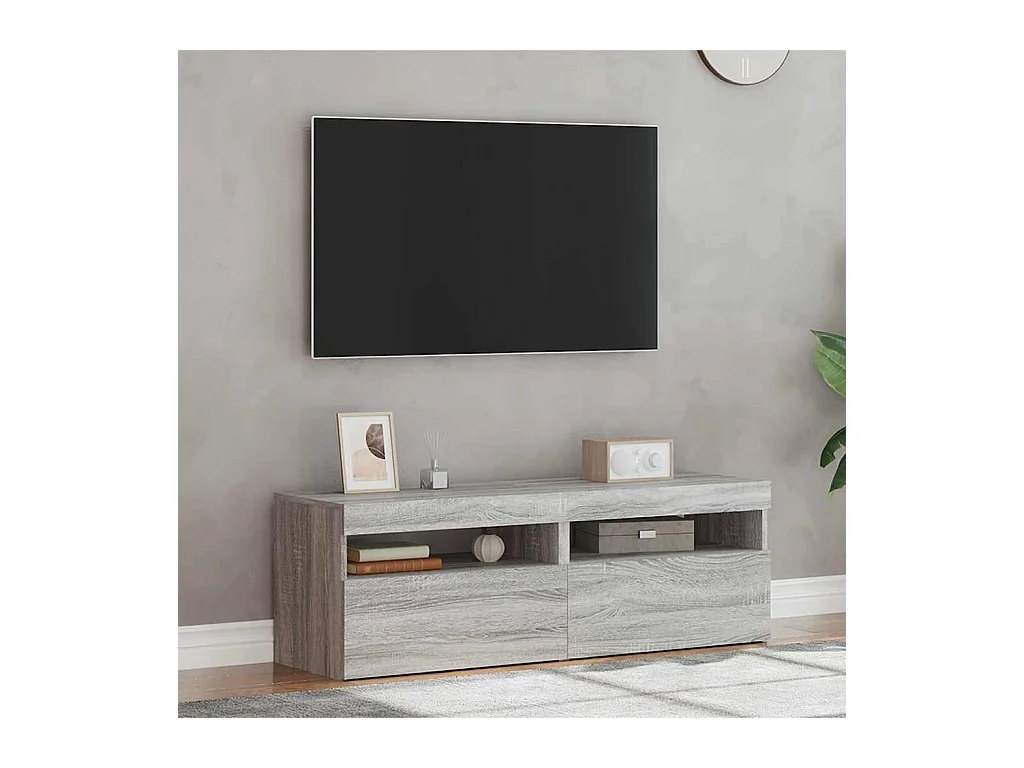 Meubles TV 2 pcs avec lumières LED Sonoma gris 60x35x40 cm