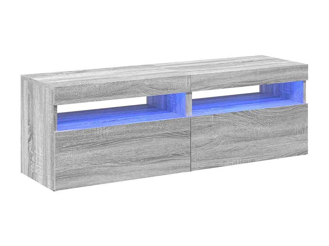 Meubles TV 2 pcs avec lumières LED Sonoma gris 60x35x40 cm