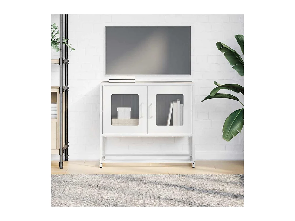 Witte tv-kast 68x39x60,5 cm koudgewalst staal