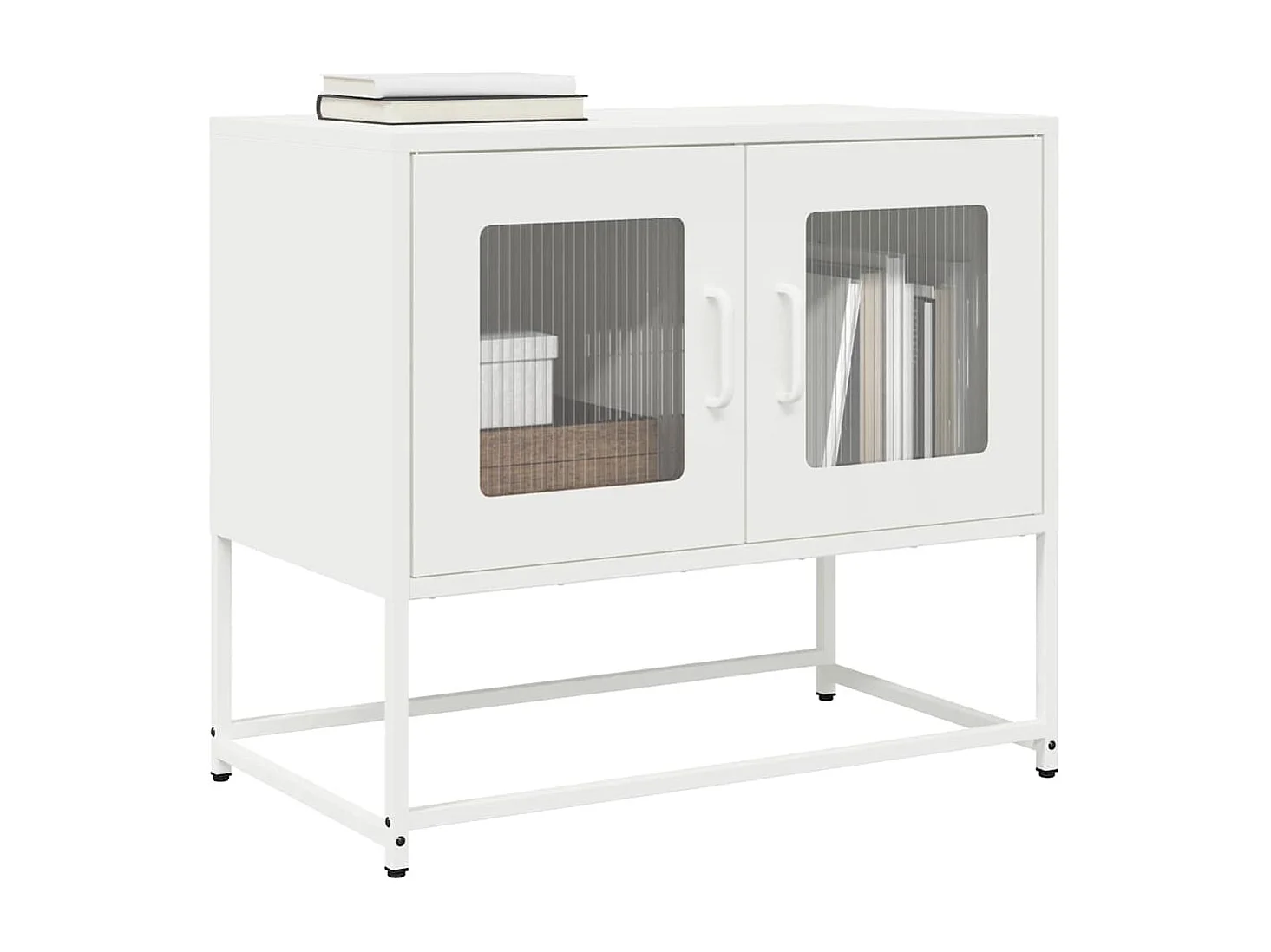 Mueble TV blanco 68x39x60,5 cm acero laminado en frío