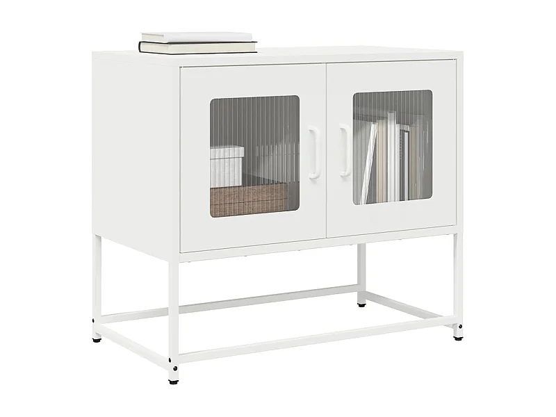 Mueble TV blanco 68x39x60,5 cm acero laminado en frío