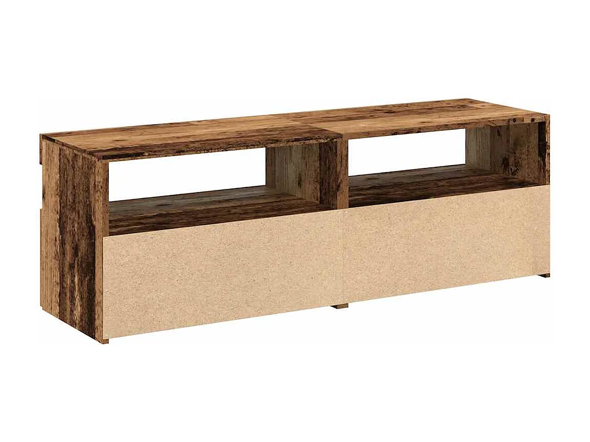 Meubles TV avec lumières LED 2 pcs vieux bois bois d'ingénierie