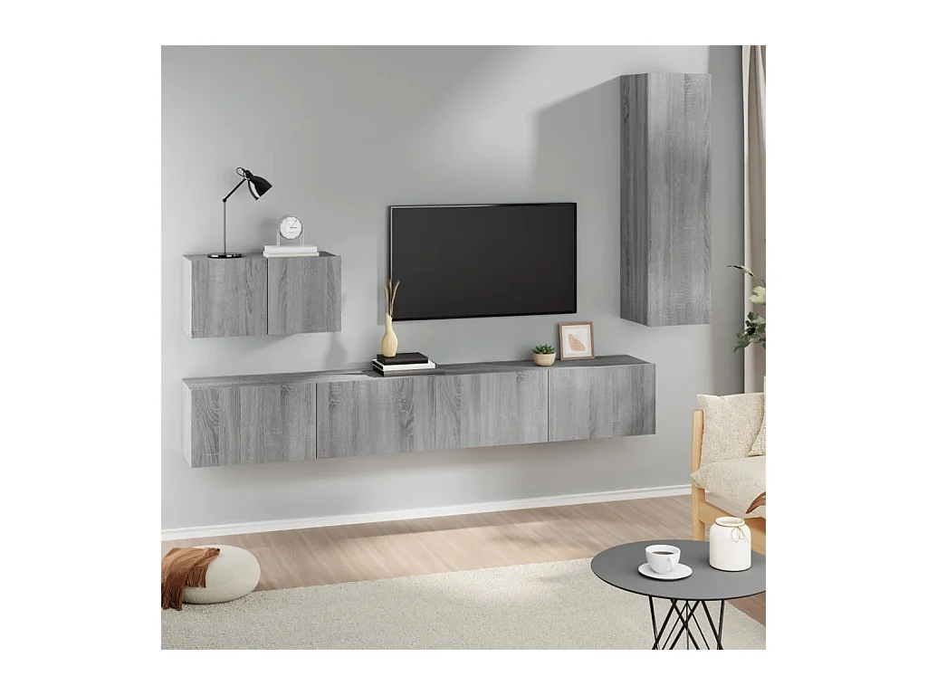 Ensemble de meubles TV 4 pcs Sonoma gris Bois d'ingénierie