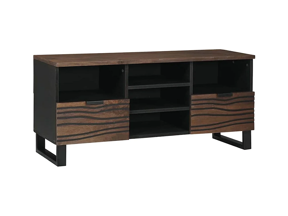 Mobile TV marrone 100 x 33 x 46 cm in legno massello di mango