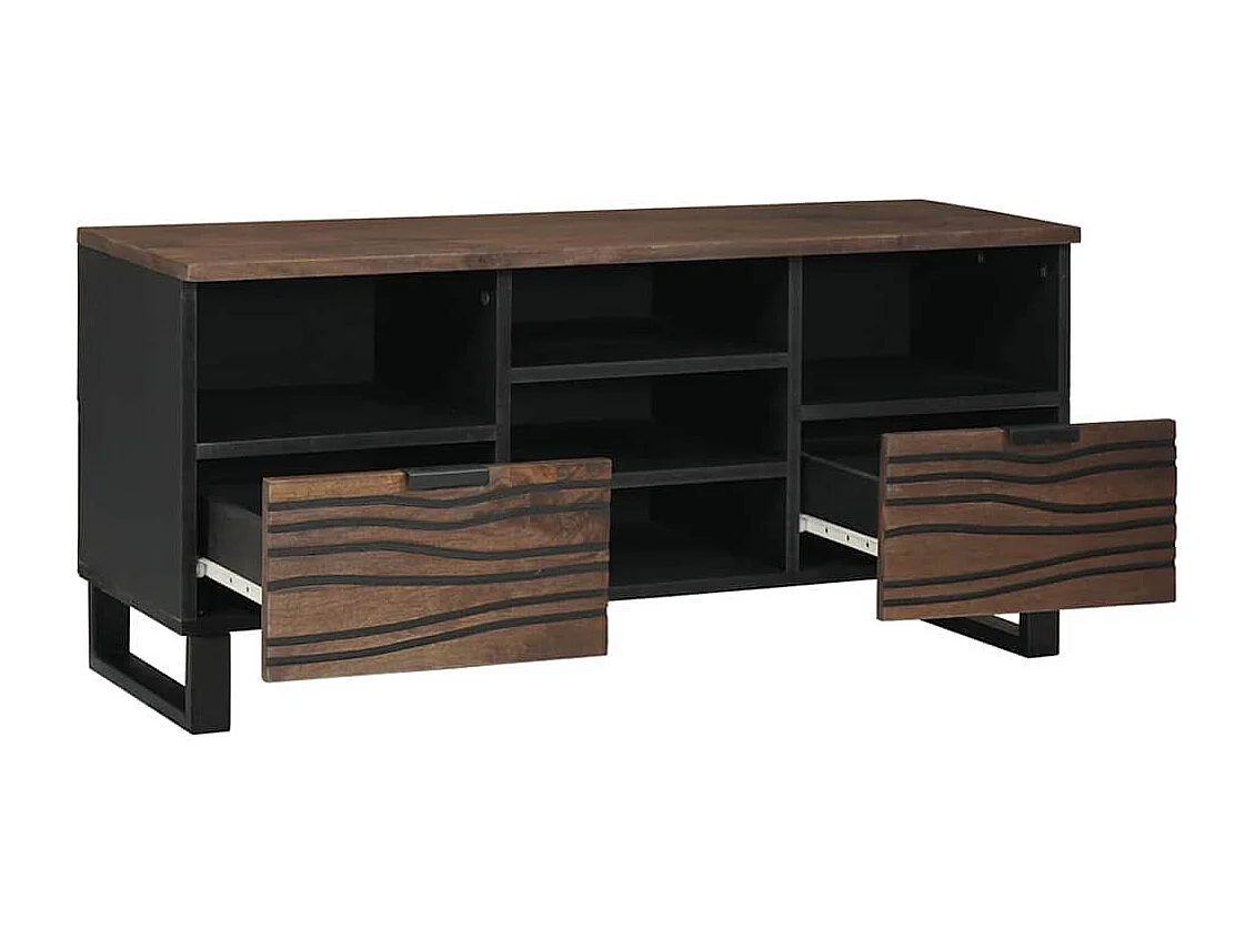Meuble TV Marron 100 x 33 x 46 cm bois de manguier massif