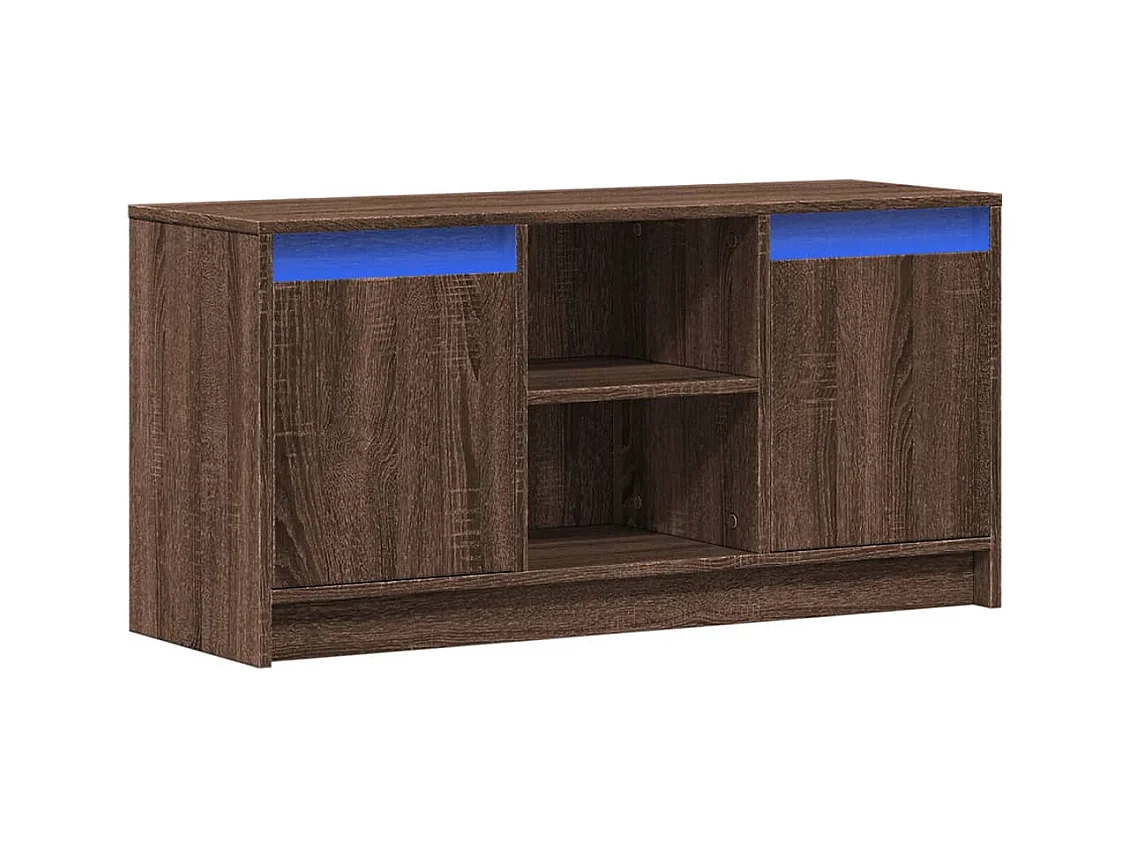 Meuble TV avec LED chêne marron 100x34x50 cm bois d'ingénierie