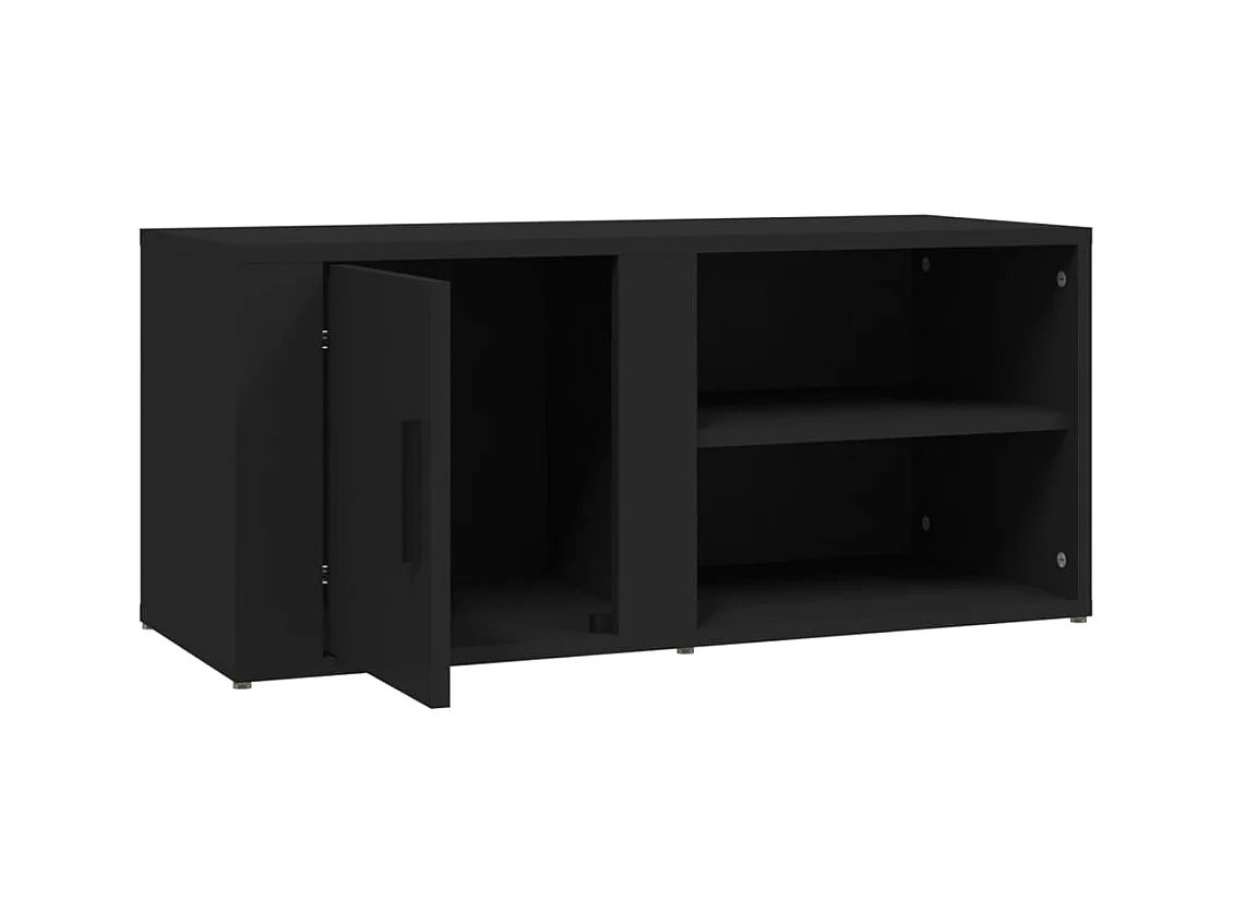 Mueble de TV 2 piezas Negro 80x31,5x36 cm Madera de Ingeniería