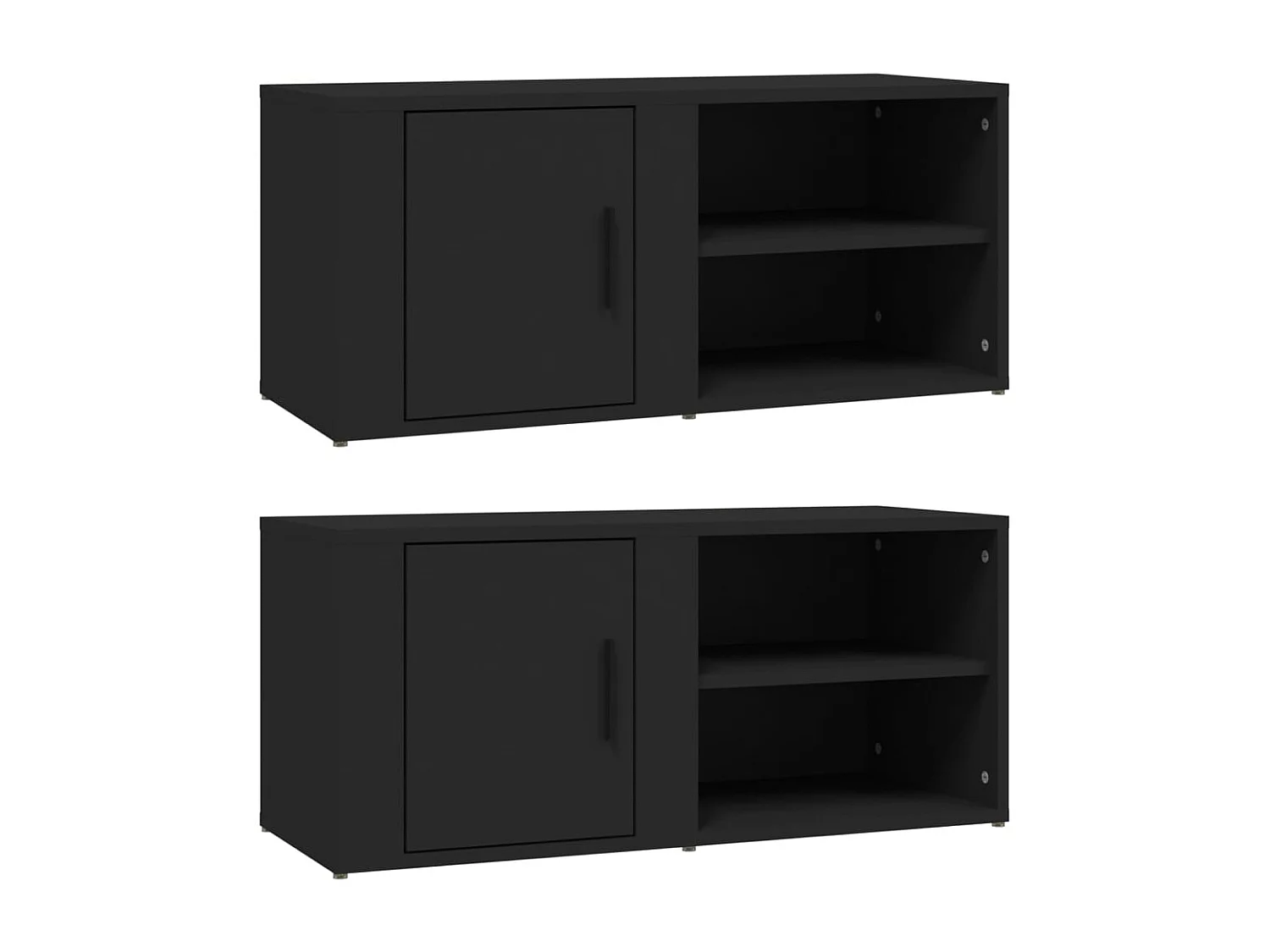 Mobile TV 2 pezzi Nero 80x31,5x36 cm Legno ingegnerizzato